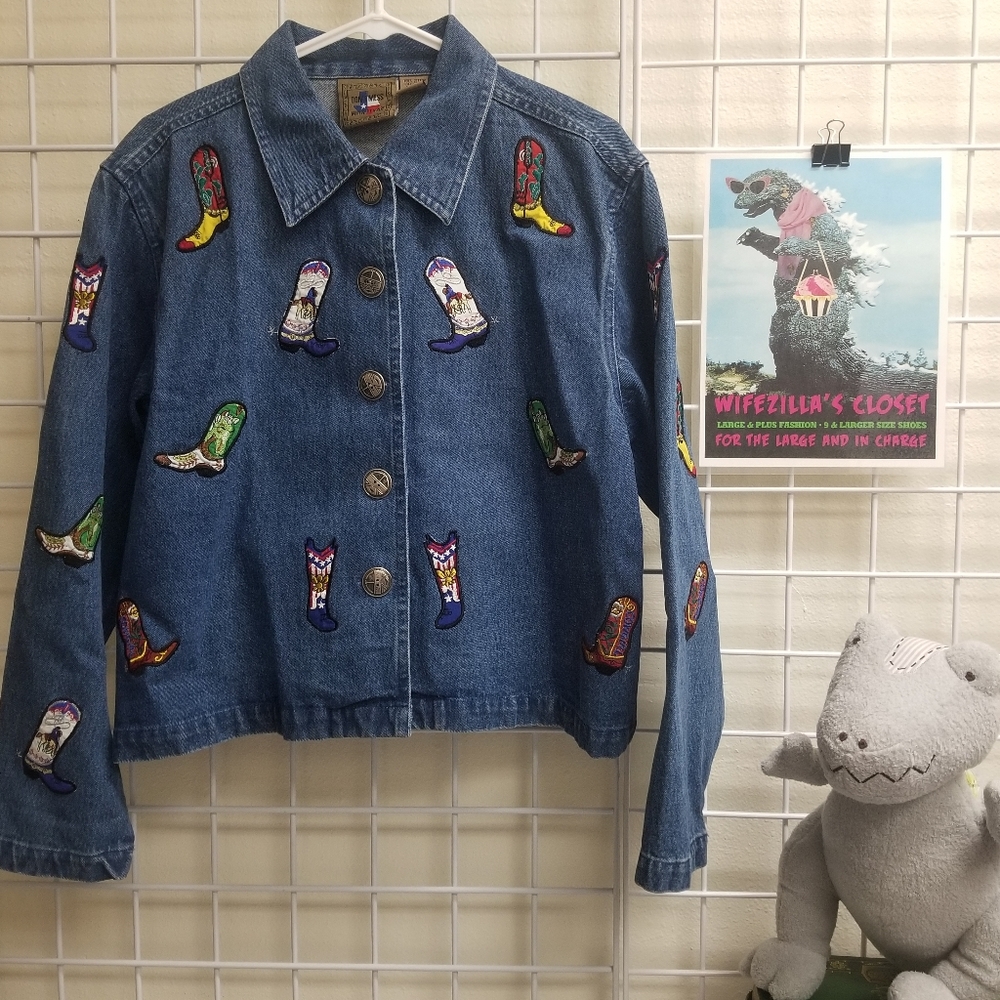 Don't Mess With Texas Blue Denim Boot Jacket - Lrg